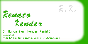 renato kender business card