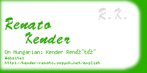 renato kender business card